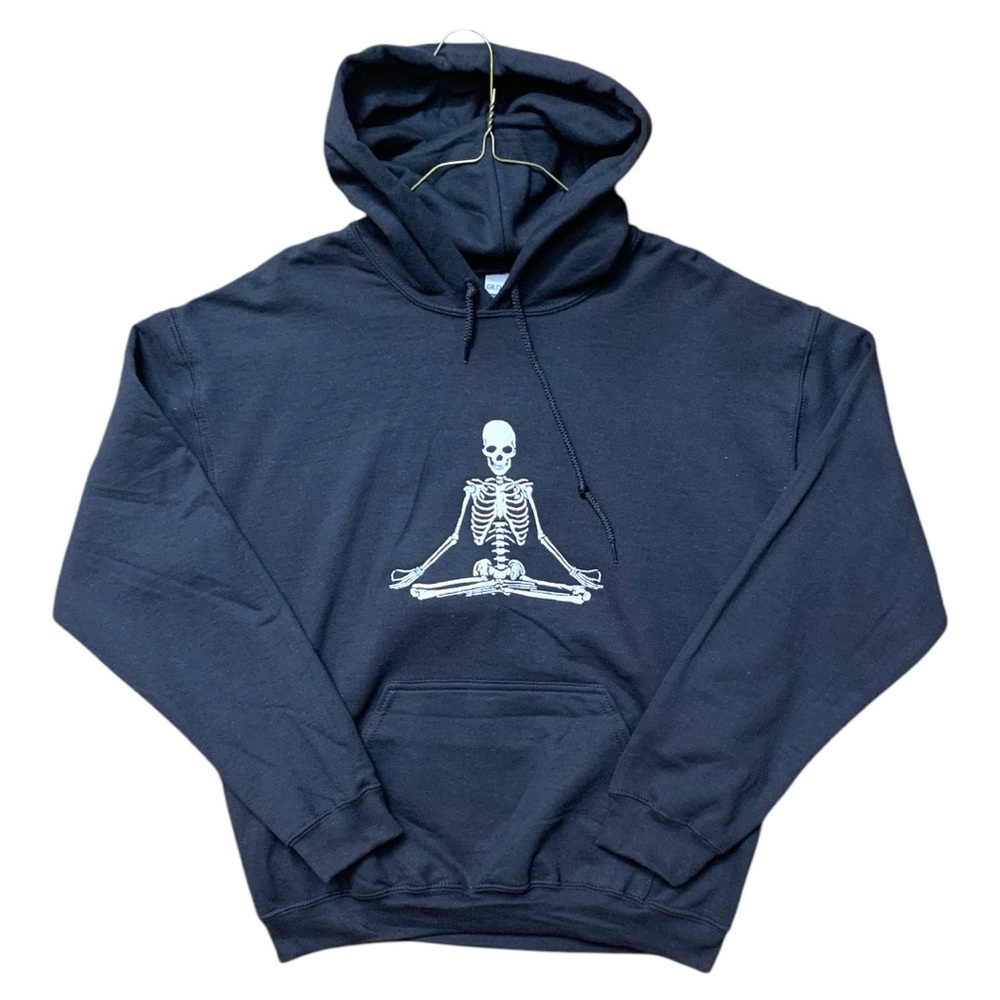 (New) Fruit of the Loom black hoodie with  embroidery. Size M